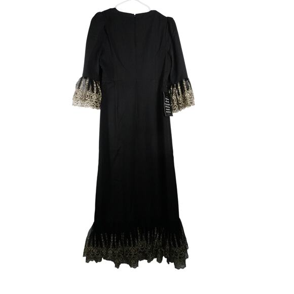 New Tuckernuck Pomander Place Gold Lace Lillith Midi Dress Sz Medium 1941-W - Picture 5 of 14